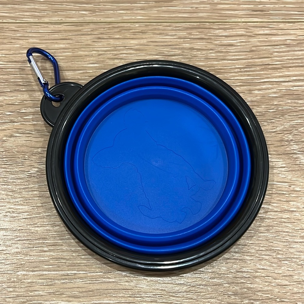 Collapsible Silicone Pet Bowl - blue